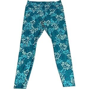Nike ONE Luxe Women's MID-Rise Full Lenght Leggings, Anime Floral Blue, Size XXL